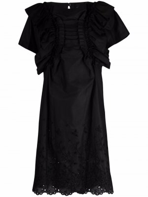 Платье миди с английской вышивкой Comme Des Garçons Tricot. Цвет: черный