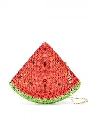 Соломенный клатч Watermelon SERPUI. Цвет: красный