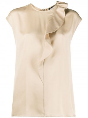 Блузка с оборками Giorgio Armani. Цвет: нейтральные цвета
