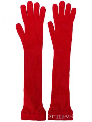 Удлиненные перчатки Emilio Pucci. Цвет: красный