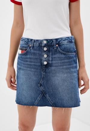 Юбка джинсовая Tommy Jeans. Цвет: синий