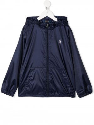 Куртка с капюшоном и логотипом Ralph Lauren Kids. Цвет: синий