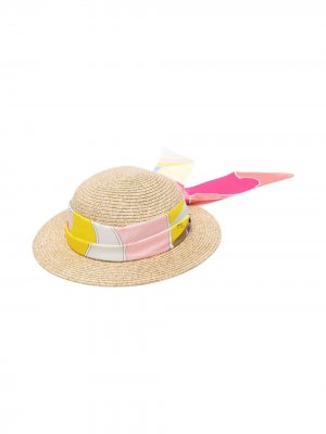 Шляпа с платком Emilio Pucci Junior. Цвет: нейтральные цвета