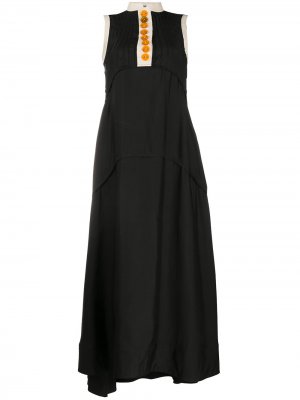 Длинное платье со складками Jil Sander. Цвет: черный