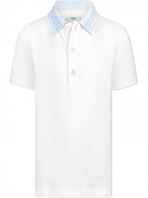 Рубашка поло с логотипом FF Fendi Kids. Цвет: белый