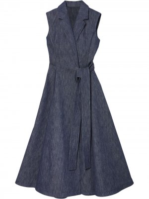 Джинсовое платье с запахом Carolina Herrera. Цвет: синий