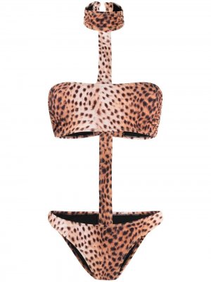 Купальник Veruschka с леопардовым принтом Reina Olga. Цвет: коричневый