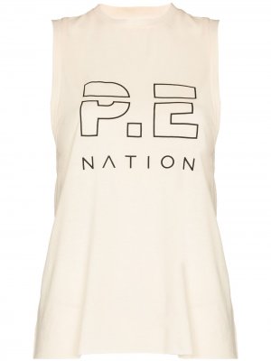 Топ без рукавов с логотипом P.E Nation. Цвет: нейтральные цвета