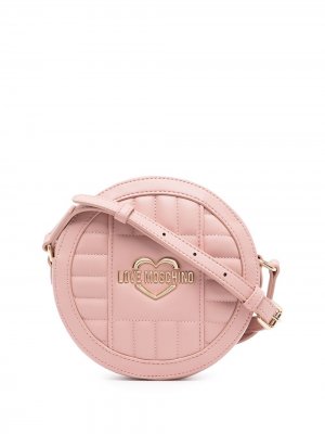 Стеганая сумка через плечо с логотипом Love Moschino. Цвет: розовый