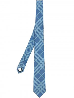 Жаккардовый галстук в клетку Burberry. Цвет: синий
