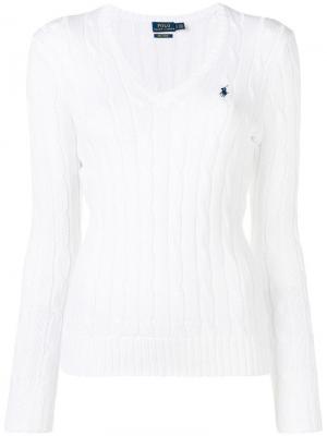 Пуловер фактурной вязки Polo Ralph Lauren. Цвет: белый