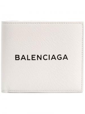 Бумажник с логотипом Balenciaga. Цвет: белый