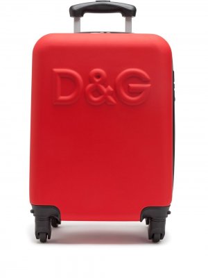 Чемодан с логотипом Dolce & Gabbana Kids. Цвет: красный