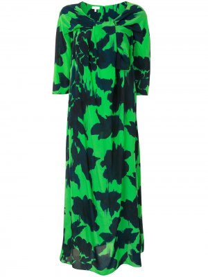Платье с абстрактным принтом Delpozo. Цвет: зеленый