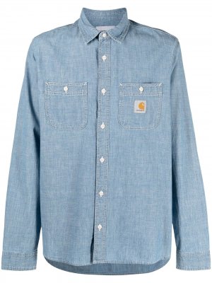 Джинсовая рубашка с нашивкой-логотипом Carhartt WIP. Цвет: синий