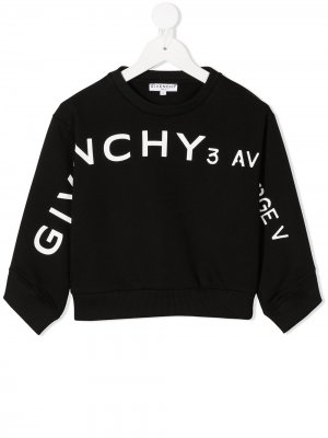Толстовка с круглым вырезом и логотипом Givenchy Kids. Цвет: черный