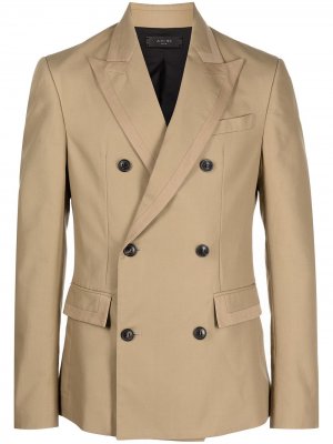 Двубортный пиджак AMIRI. Цвет: коричневый