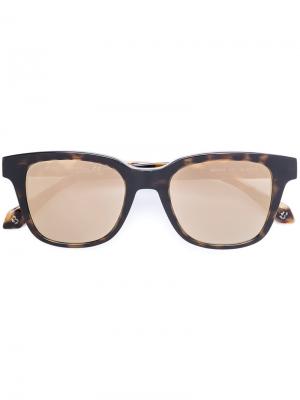 Солнцезащитные очки с квадратной оправой Brioni. Цвет: коричневый