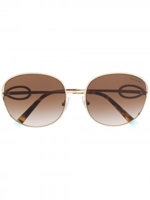 Солнцезащитные очки в массивной оправе Tiffany & Co Eyewear. Цвет: золотистый
