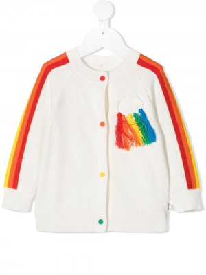 Кардиган с разноцветными вставками Stella McCartney Kids. Цвет: белый