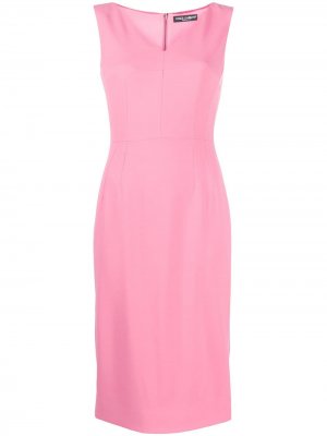 Приталенное платье миди Dolce & Gabbana. Цвет: розовый