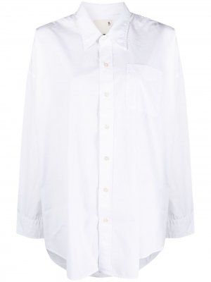 Рубашка с накладным карманом R13. Цвет: белый