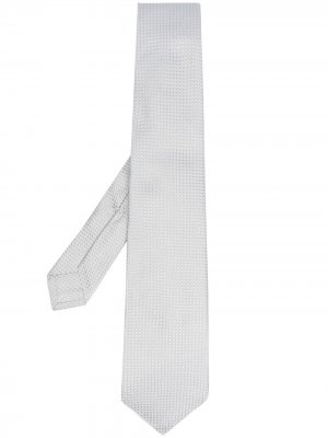 Жаккардовый галстук с геометричным узором Kiton. Цвет: серый