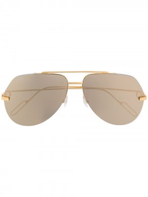Солнцезащитные очки C de Cartier Eyewear. Цвет: золотистый