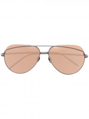 Солнцезащитные очки-авиаторы Linda Farrow. Цвет: серый