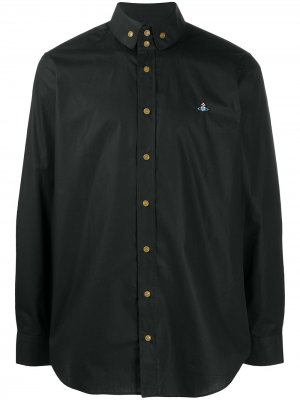 Рубашка с длинными рукавами и вышивкой Orb Vivienne Westwood. Цвет: черный
