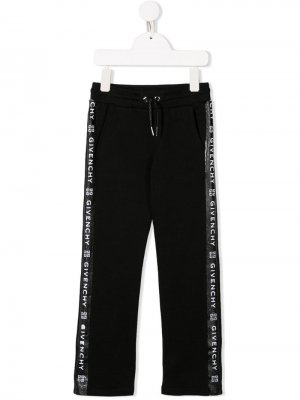 Спортивные брюки с логотипом на лампасах Givenchy Kids. Цвет: черный