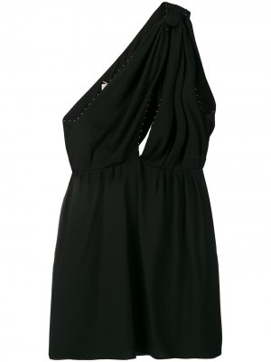 Платье с отделкой бусинами Saint Laurent. Цвет: черный