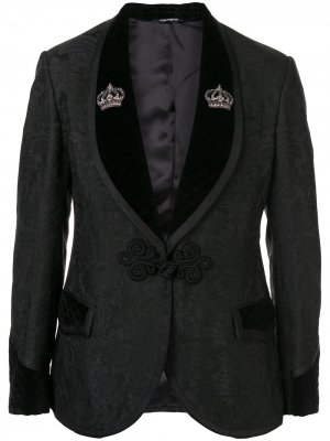 Жаккардовый костюм-двойка с цветочным узором Dolce & Gabbana. Цвет: черный