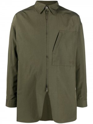 Полосатая куртка-рубашка на молнии Y-3. Цвет: зеленый
