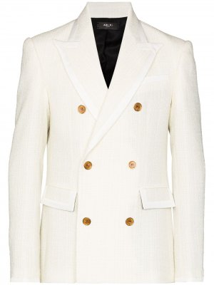Двубортный пиджак AMIRI. Цвет: белый