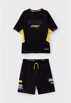 Футболка и шорты Dali. Цвет: черный