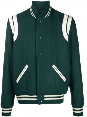 Куртка-бомбер Teddy Saint Laurent. Цвет: зеленый