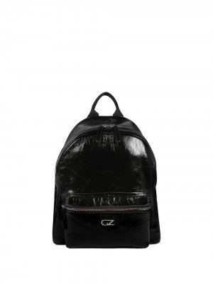 Рюкзак среднего размера с логотипом Giuseppe Zanotti. Цвет: черный