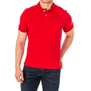 Рубашка-поло с короткими рукавами и контрастным воротником лацканами 2MP000 мужская La Martina