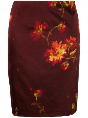 Юбка-карандаш с цветочным принтом Dolce & Gabbana Pre-Owned. Цвет: красный