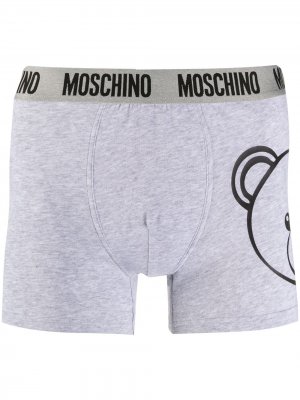 Боксеры с принтом Moschino. Цвет: серый