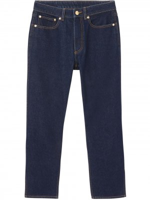 Укороченные джинсы с монограммой Burberry. Цвет: синий