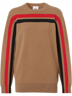 Кашемировый свитер с контрастными полосками Burberry. Цвет: коричневый