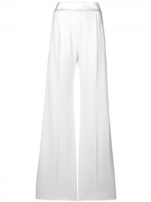 Однотонные расклешенные брюки Alberta Ferretti. Цвет: белый