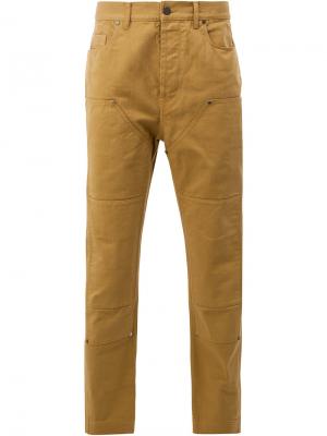 Панельные джинсовые брюки LANVIN. Цвет: желтый