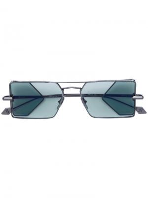 Солнцезащитные очки с квадратной оправой Brioni. Цвет: металлический