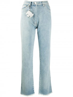 Расклешенные джинсы с бахромой Natasha Zinko. Цвет: синий
