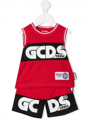 Комплект из шортов и топа с логотипом Gcds Kids. Цвет: красный