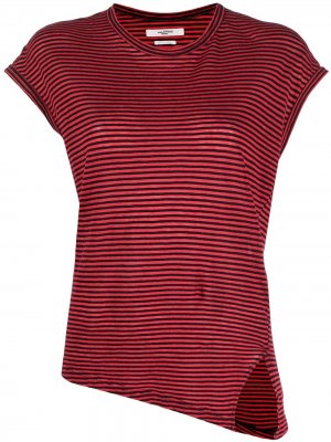 Полосатая футболка асимметричного кроя Isabel Marant Étoile. Цвет: красный
