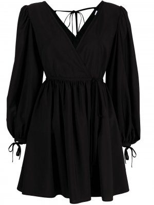 Платье с запахом и длинными рукавами MSGM. Цвет: черный